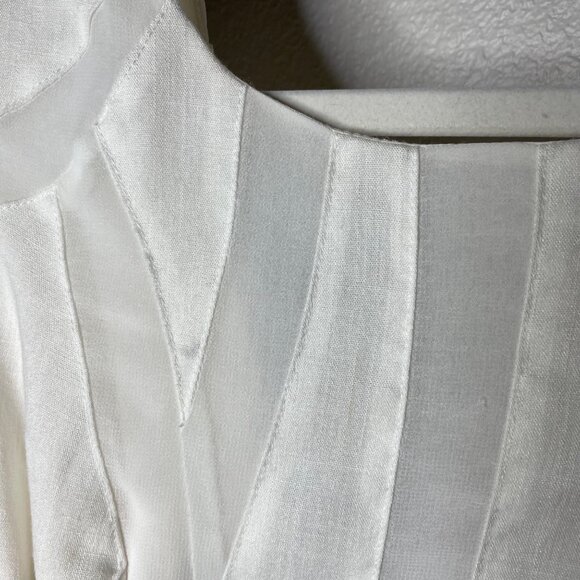 Finders Keepers Turning Tables Long Sleeve Dress Size XS White Sheer Paneled - Picture 3 of 12